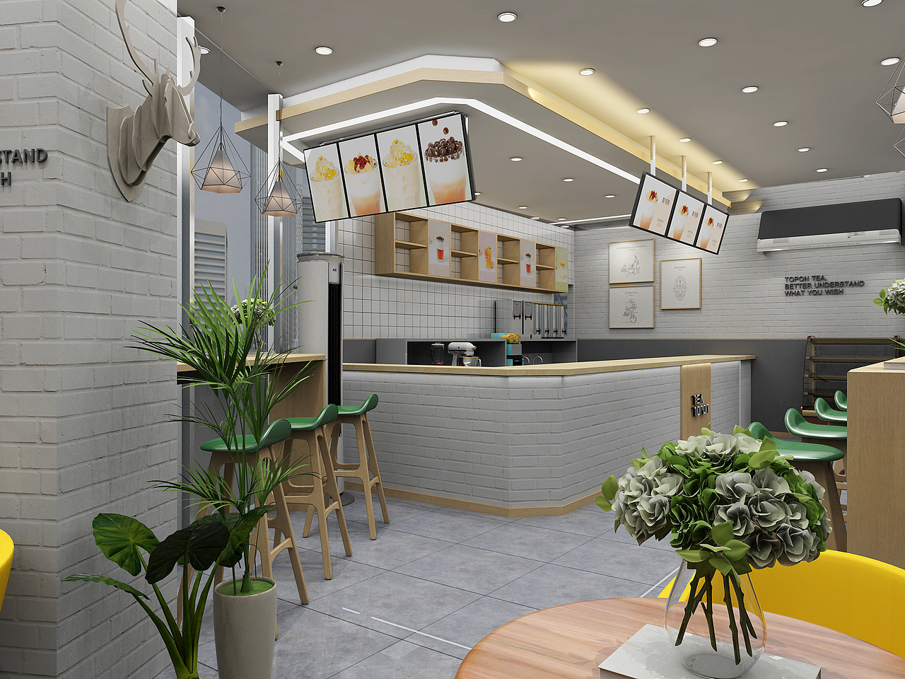 奶茶店效果图
