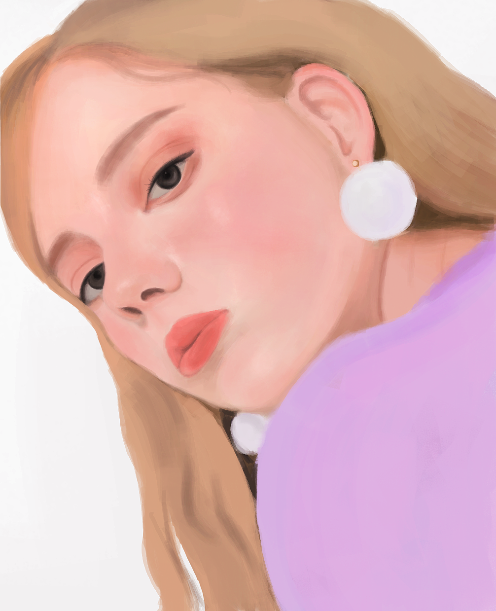 女 厚涂 ps 板绘