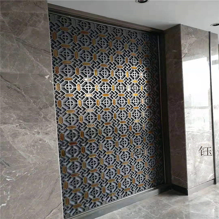 铝艺镂空双面浮雕屏风 酒店区域隔断让家更有品味