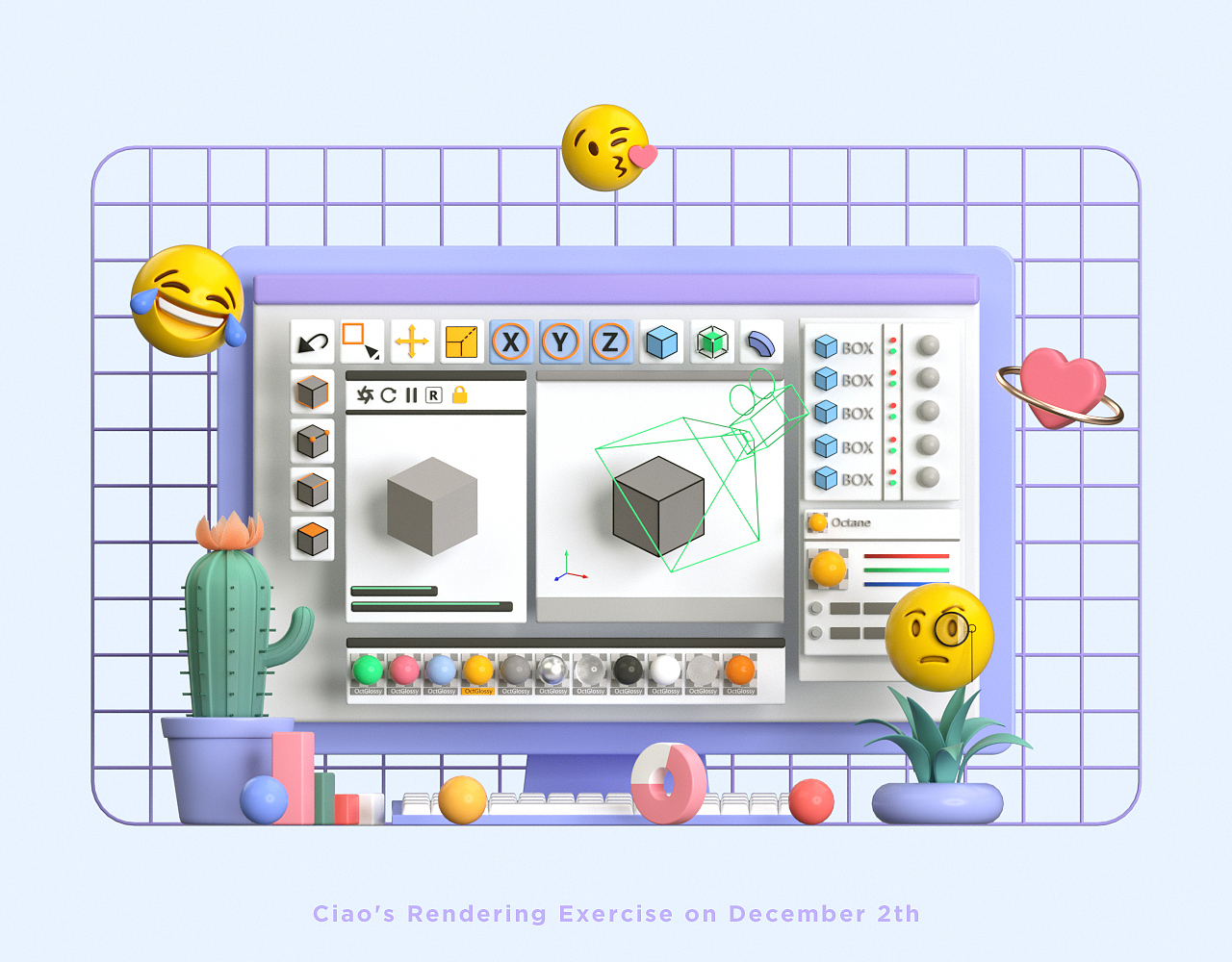 C4D界面设计（图ZMjM1MjQyMDY0） - 其他三维 - 站酷设计师酸菜鱼头999原创素材 - 站酷ZCOOL