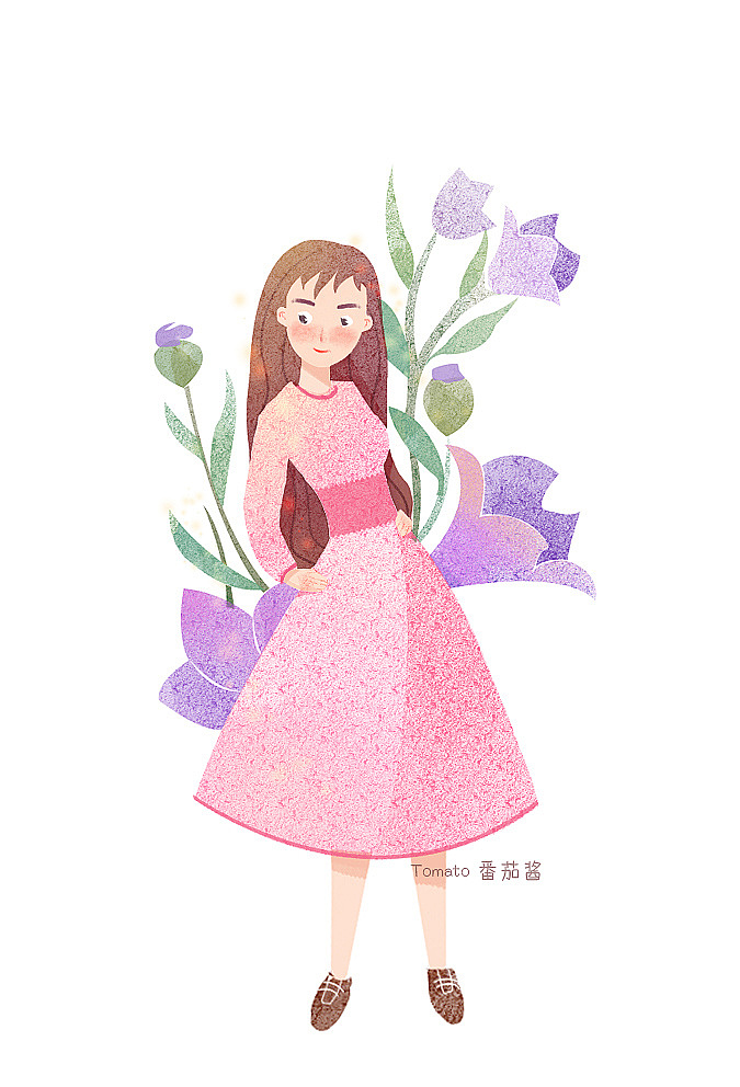 花与女孩|插画|商业插画|小小雪f_原创作品-站酷zcool