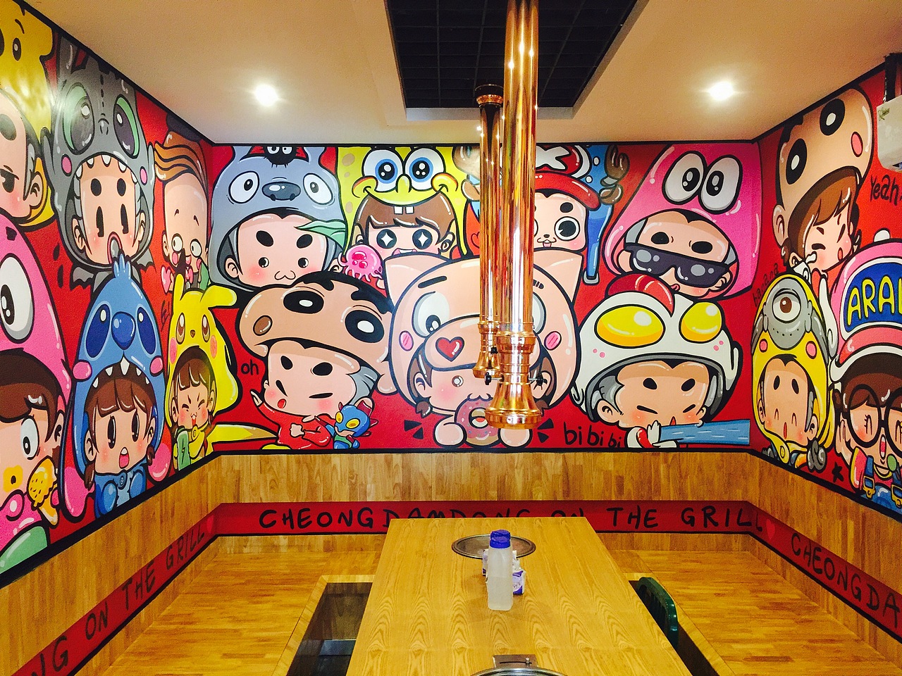 清潭洞烤肉店墙绘第二弹（图ZNTI1MjY3NDA=） - 新锐潮流插画 - 站酷设计师痞子JACK原创素材 - 站酷ZCOOL