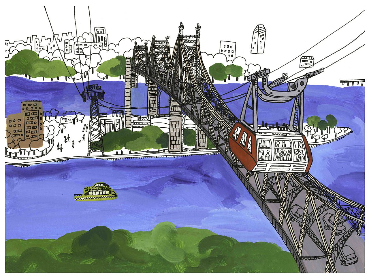 纽约的地标 - 系列插画