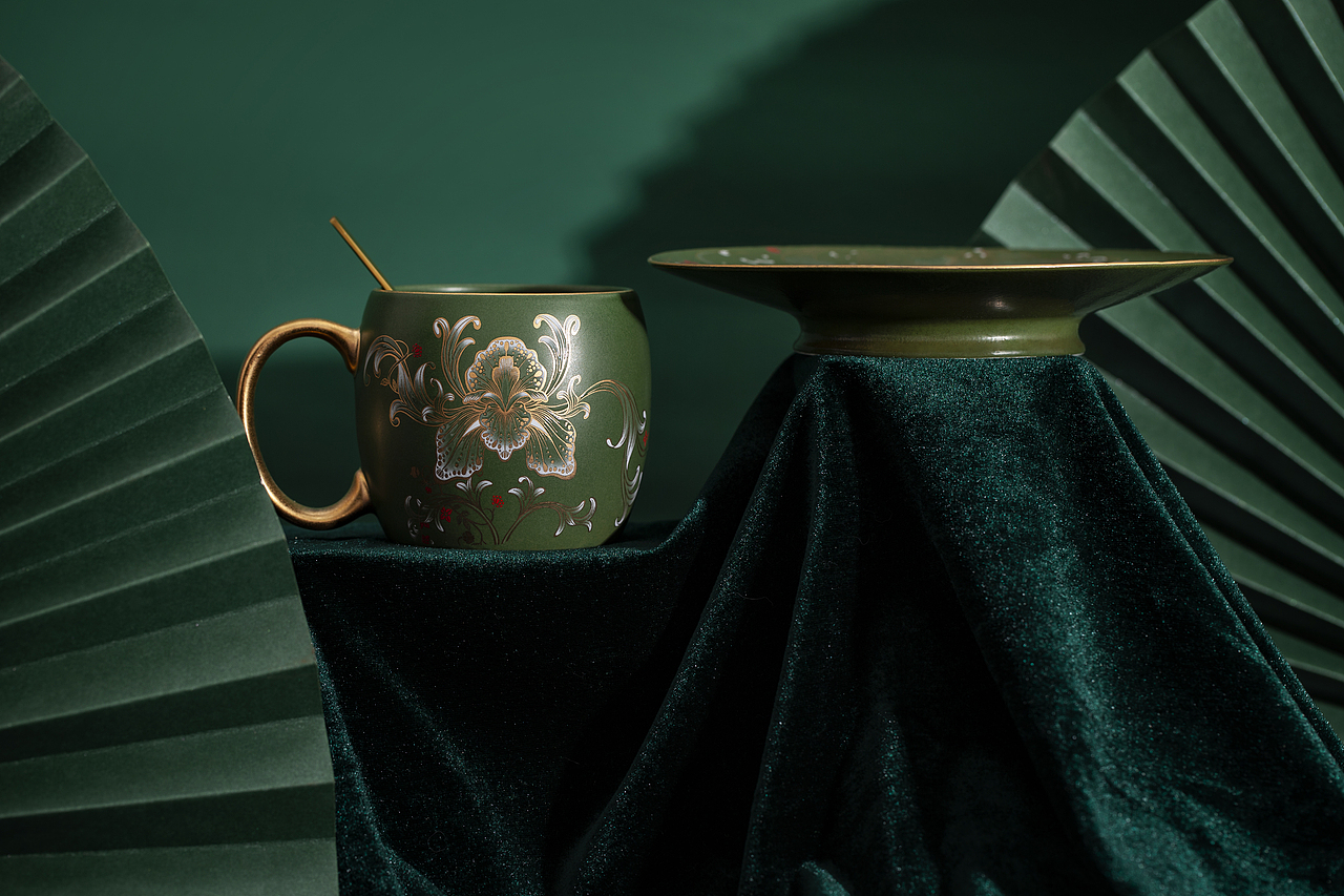 端午产品插画【端阳五瑞】陶瓷下午茶套组