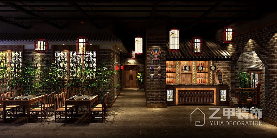 蜀中龙火锅|甘孜火锅店设计公司|甘孜火锅店装修设计（图ZOTYzOTE4MDQ=） - 家装设计 - 站酷设计师甘孜_火锅店设计原创素材 - 站酷ZCOOL