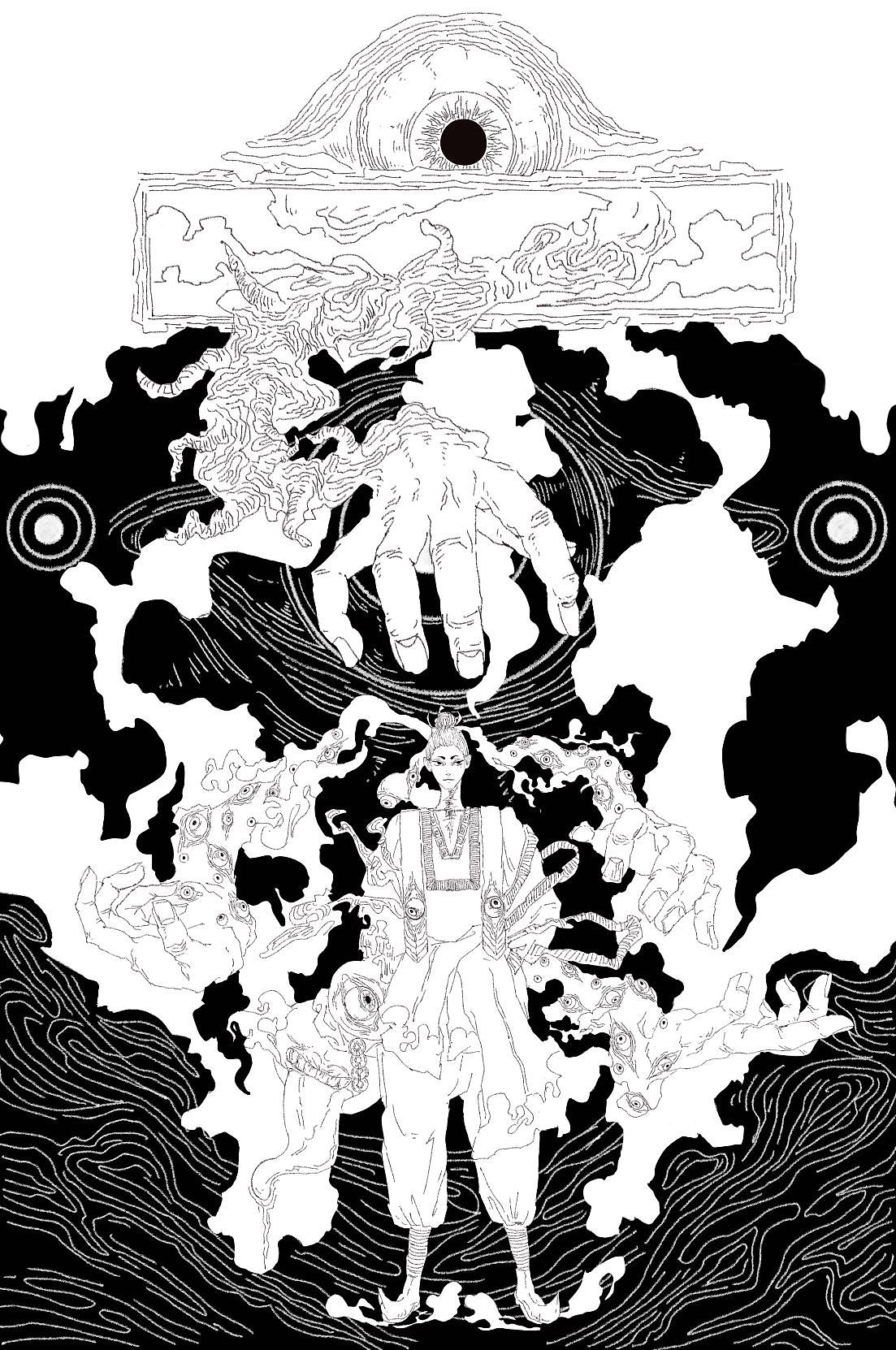 原创插画——《百目鬼寄生体》