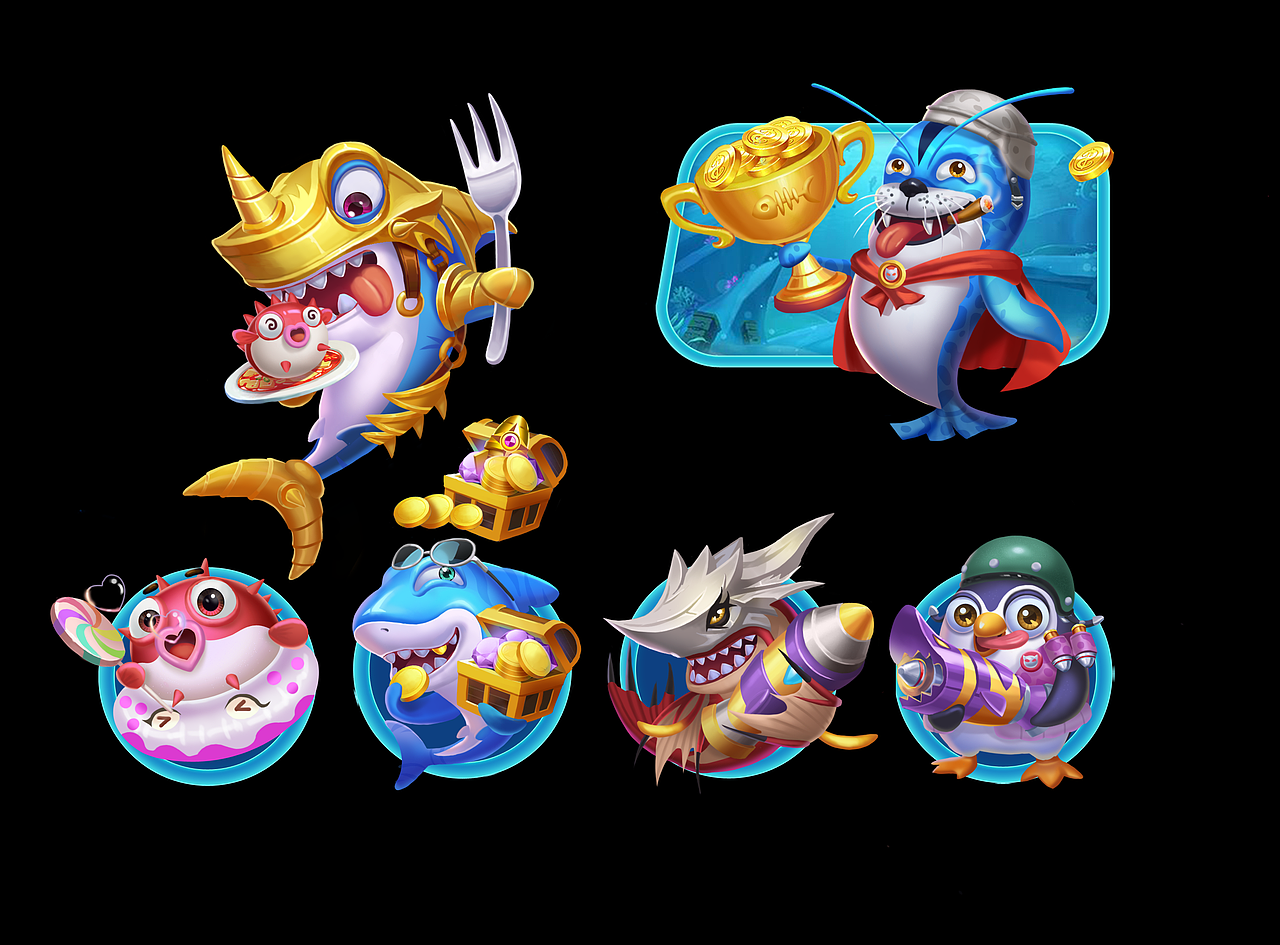 捕鱼角色（图ZMjI3MzE0NDA0） - 游戏原画 - 站酷设计师Z42355593原创素材 - 站酷ZCOOL