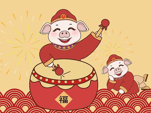 微信表情包二师兄拜年啦-春节（个人主页-ZMzI3NDA5NDg=） - 网络表情 - 站酷设计师把明天取消0原创素材 - 站酷ZCOOL