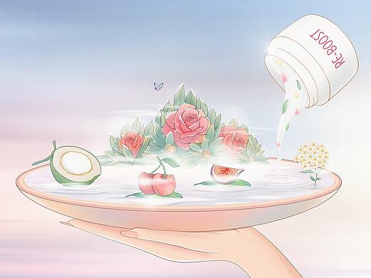 站酷 x 娇韵诗 #my CLARINS 寻找天然好食肌  插画海报