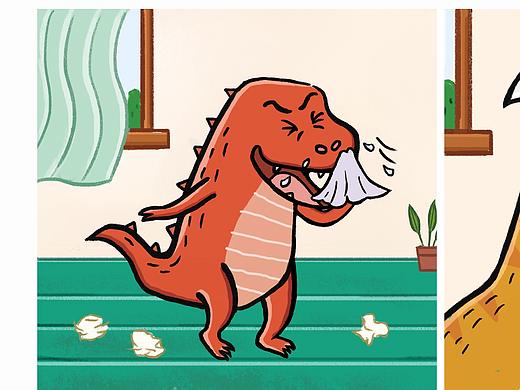 小恐龍的歡樂生活（個人主頁-ZNTMxMDQ3NTY=） - 繪本 - 站酷設計師小小葉子畫畫啦原創(chuàng)素材 - 站酷ZCOOL