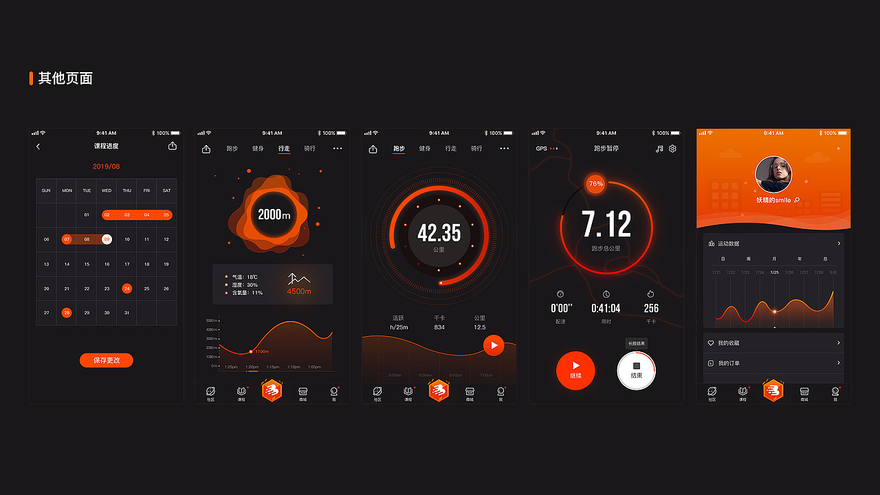 Burning运动APP设计（图ZMjAyNTc5Mzcy） - APP界面 - 站酷设计师盐可颂原创素材 - 站酷ZCOOL