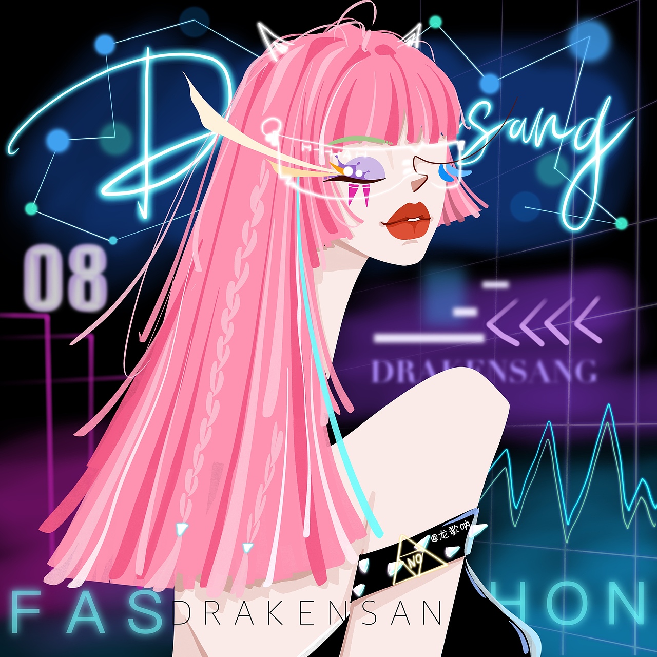 扁平抽象插画风头像三