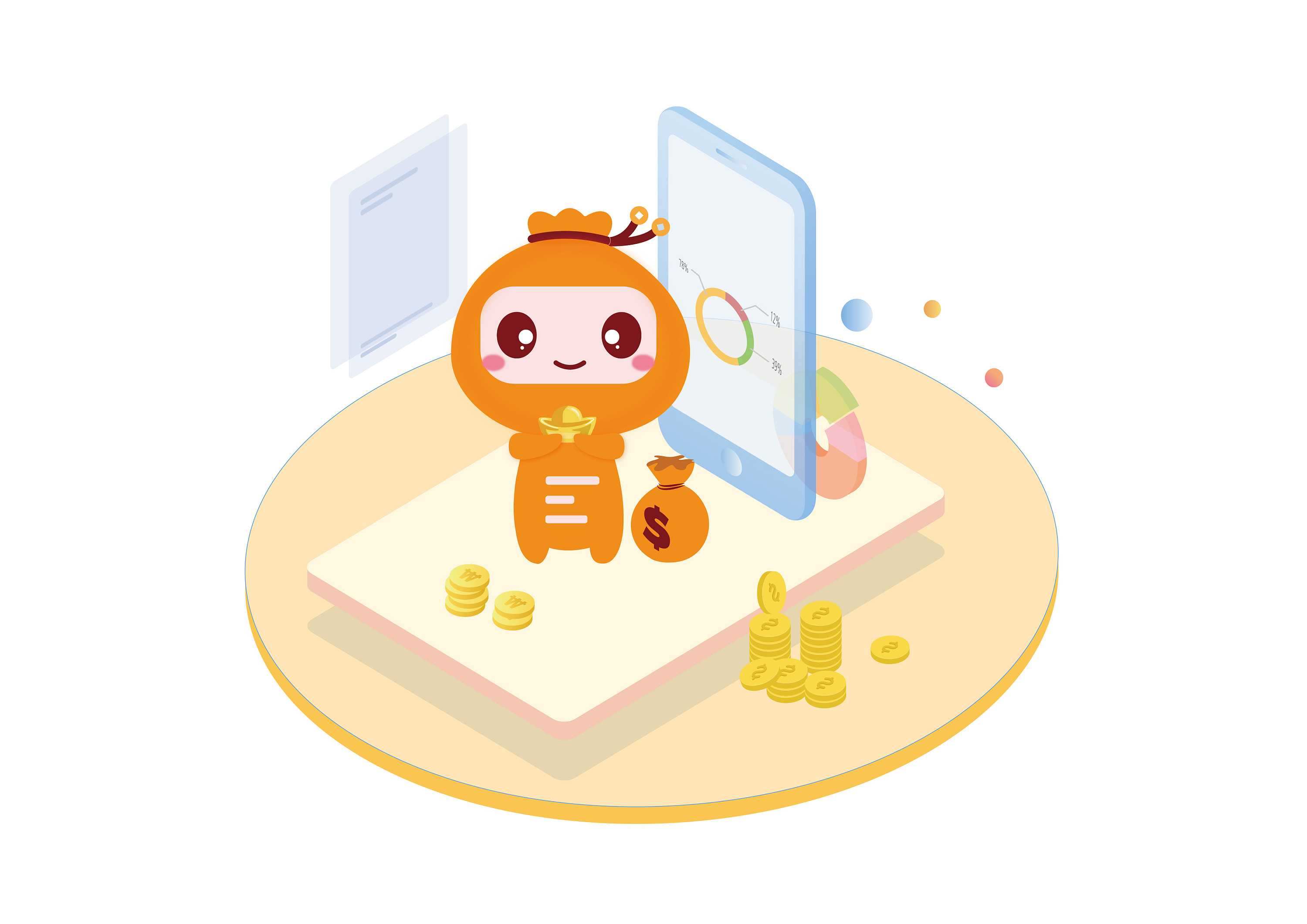 企业ip钱兜兜卡通形象设计|平面|ip形象|梦在西汉