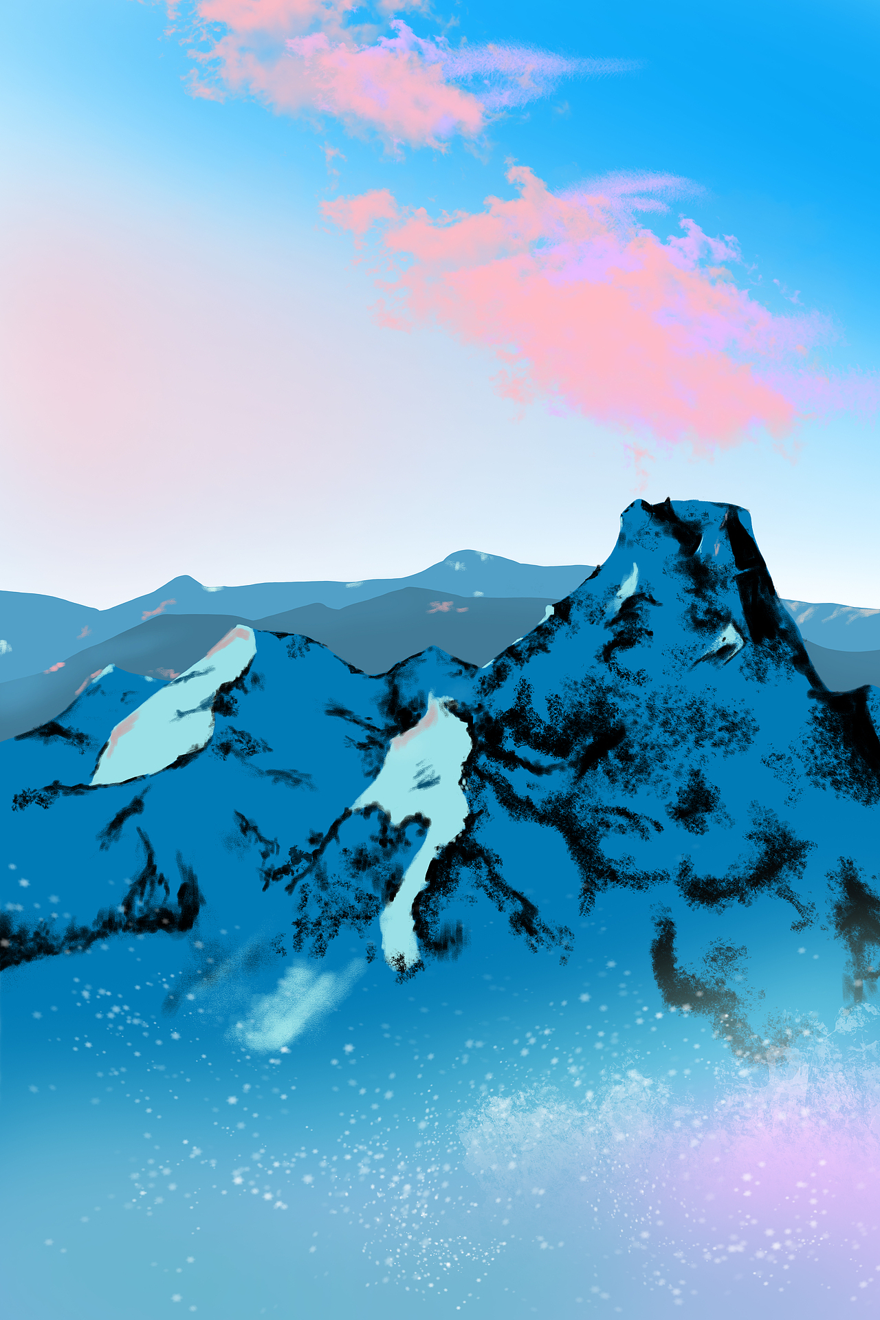 【板绘】雪山