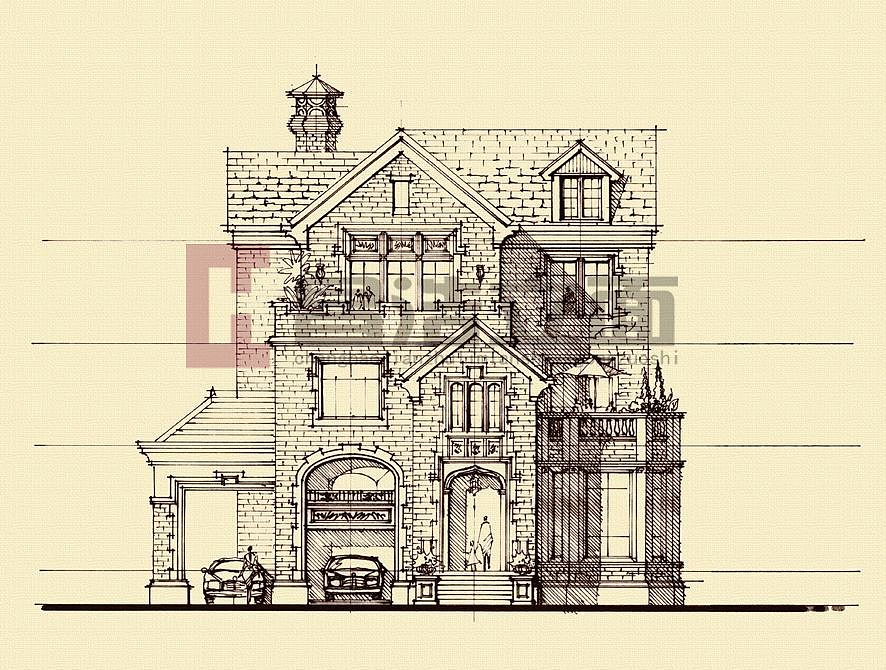 建筑立面手绘（图ZMzU0MTAxMjMy） - 建筑设计 - 站酷设计师昌拓原创素材 - 站酷ZCOOL
