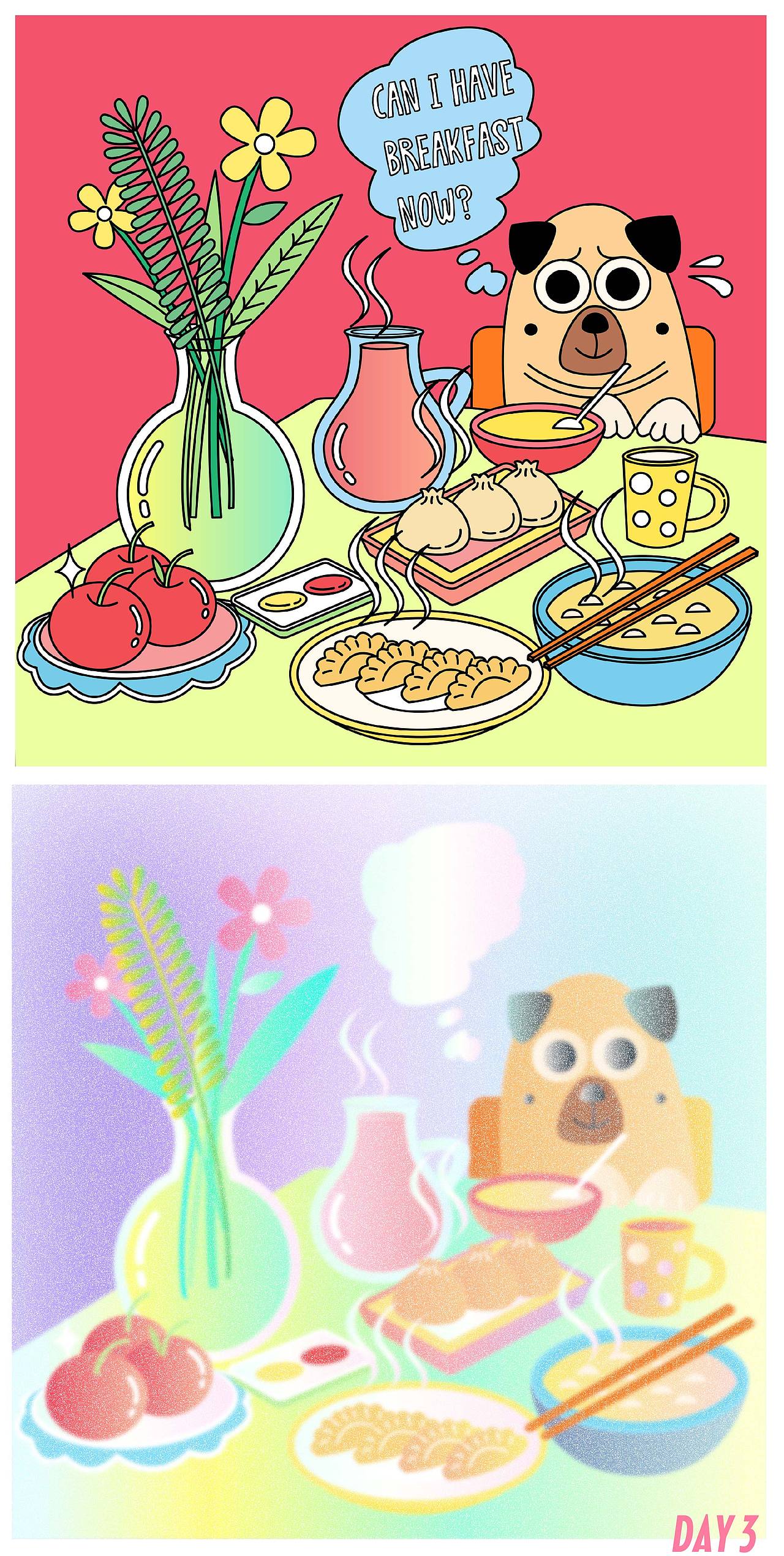 第三天
主题:早餐<br>孟菲斯风格