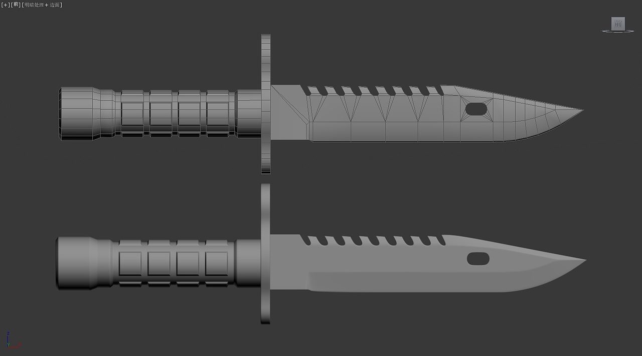 新手3dmax匕首制作