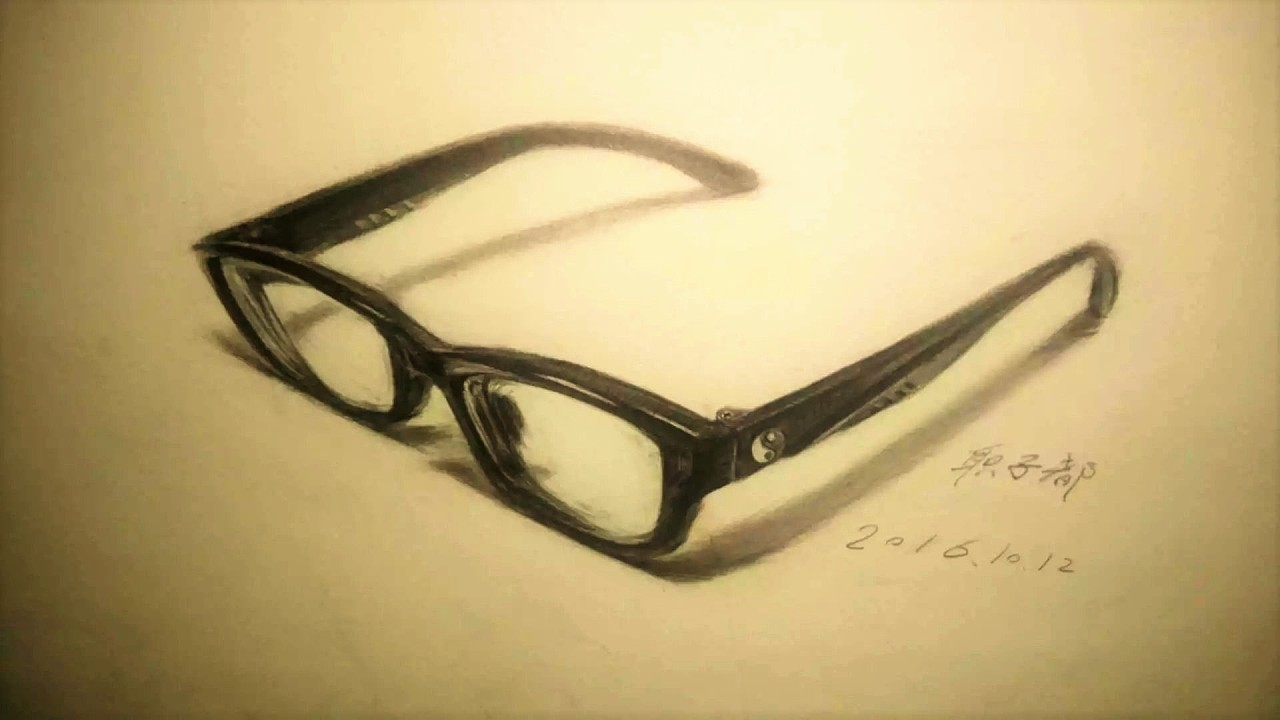 眼镜素描 静物图片