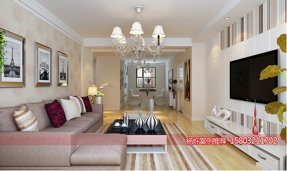 【石家庄卓升尚郡】卓升尚郡133平三室两厅现代简约装修效果图