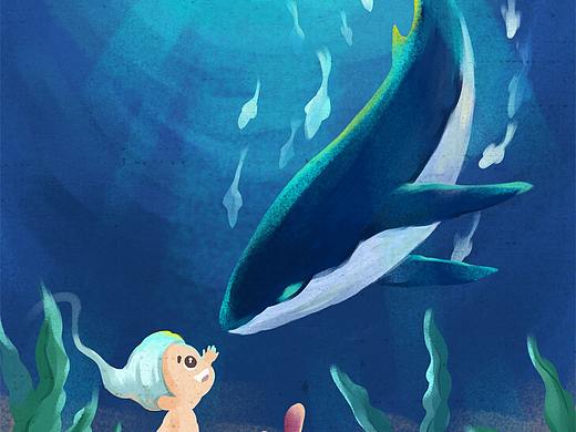 大魚（個人主頁-ZNTU0NDc5MDg=） - 兒童插畫 - 站酷設計師玖陸水彩原創(chuàng)素材 - 站酷ZCOOL