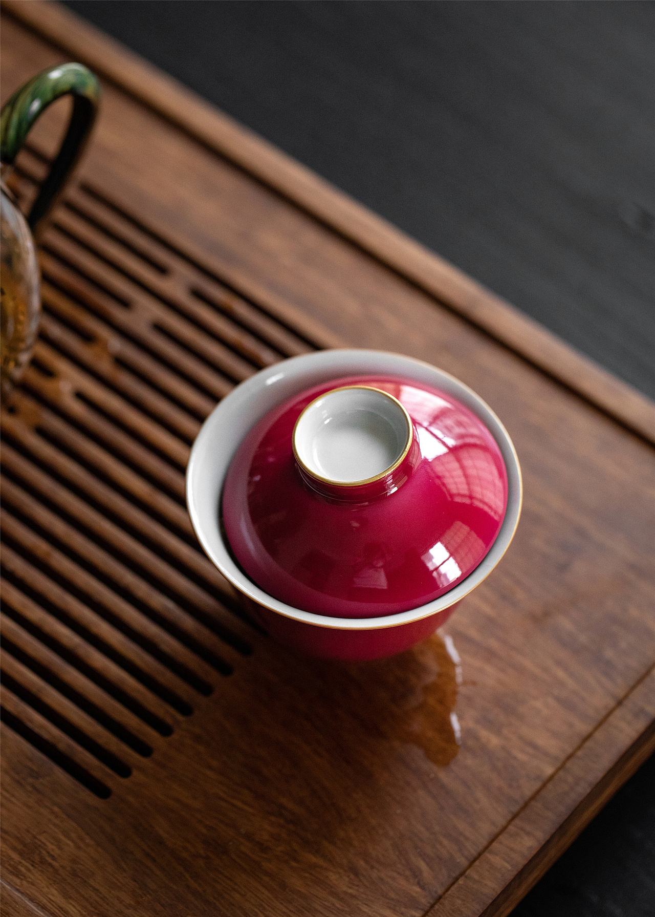 胭脂红盖碗/赋山堂茶具