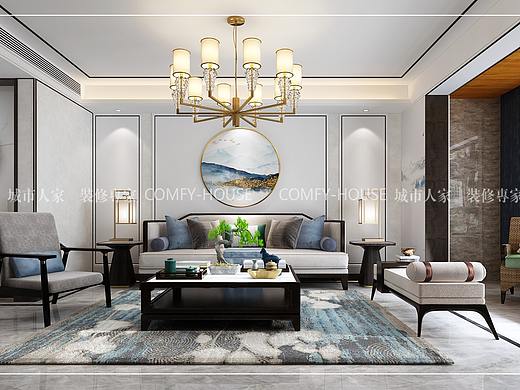 绿城兰园新中式风格装修——济南城市人家装饰