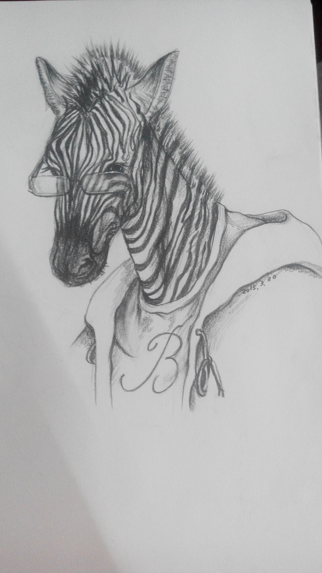 手绘动物拟人化的自画像