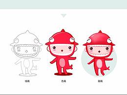 一款魚類吉祥物的飛機稿（^_^）