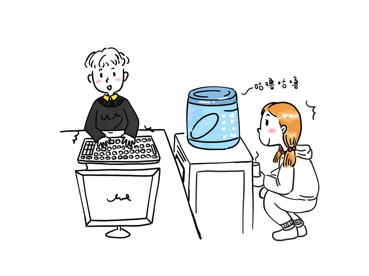 恋爱小插画