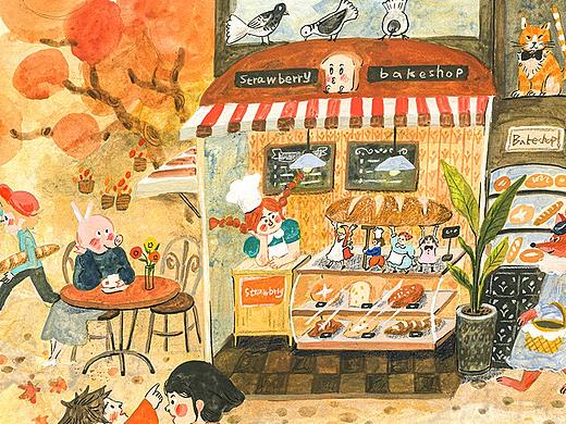 秋日的草莓面包店