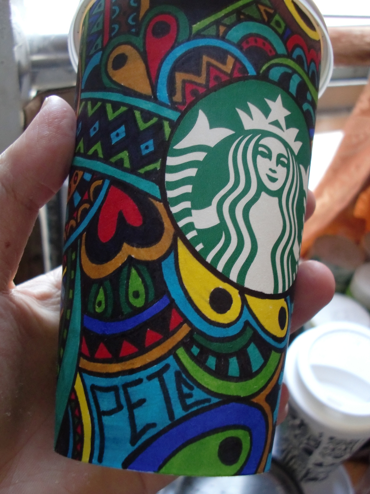 星巴克杯子涂鸦