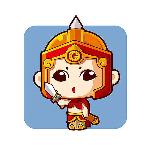 公司卡通形象设计①——小将军和士兵|动漫|网络表情|龙文阵 - 原创