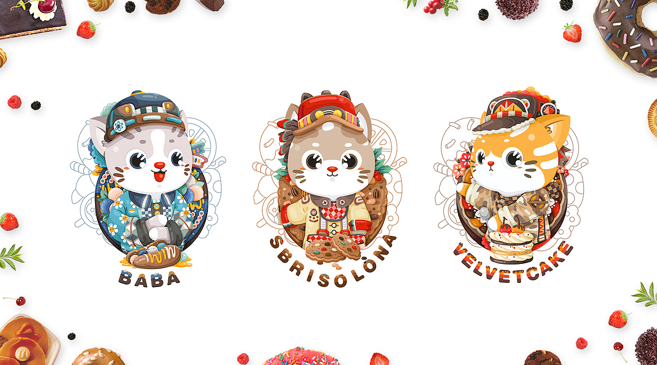 《来自喵星系列》-糖糖的甜品店第三弹6只猫（图ZMjAxNjM5NDgw） - 商业插画 - 站酷设计师Jolbilin原创素材 - 站酷ZCOOL