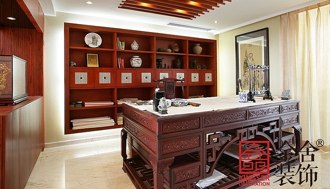 石家庄碧桂园桃园里320平米中式风格装修效果图!