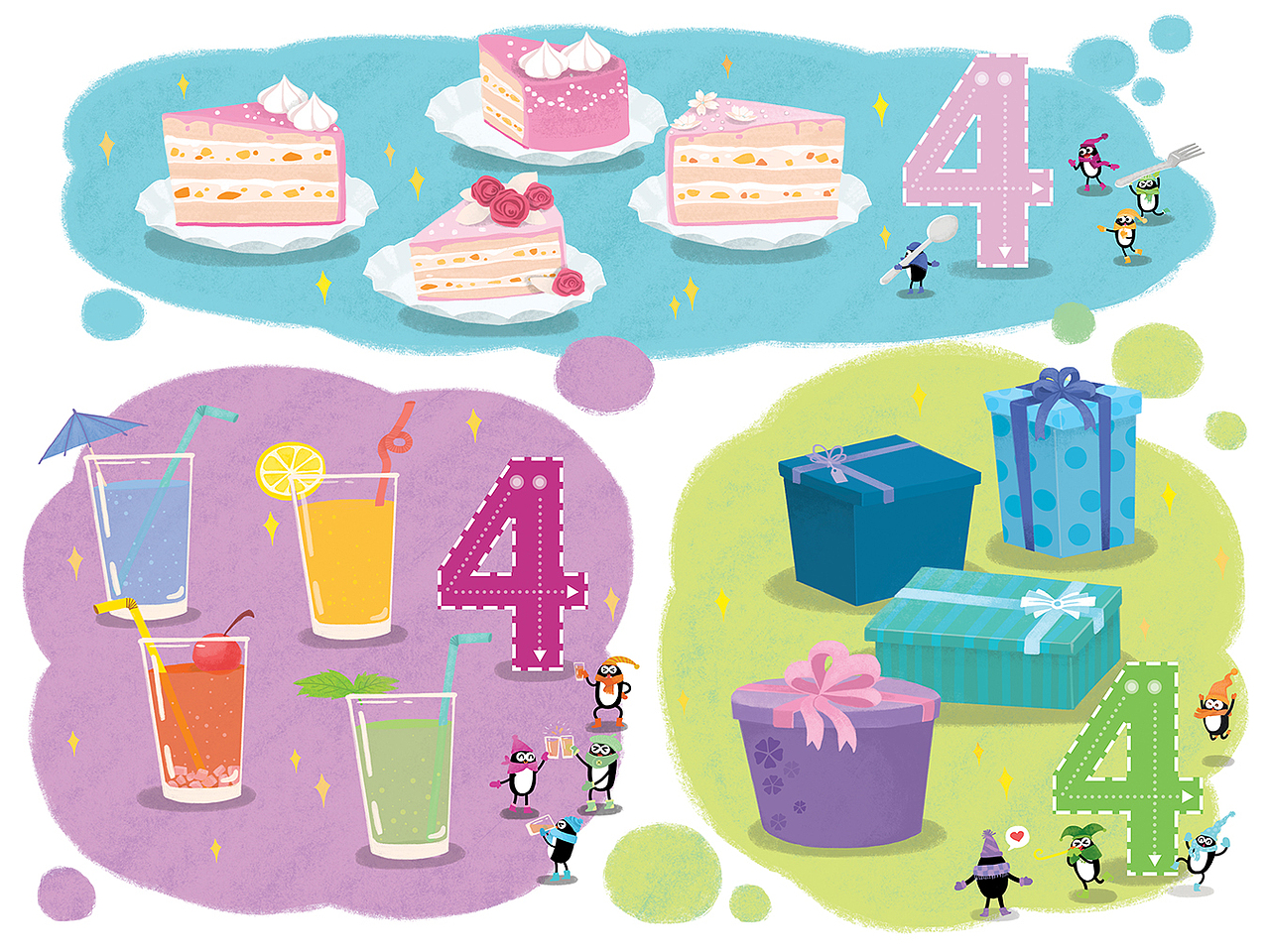 原创儿童绘本《The Mini World of Number》部分插图（图ZMTMxOTgxMDky） - 绘本 - 站酷设计师小小苏和牛筋面原创素材 - 站酷ZCOOL