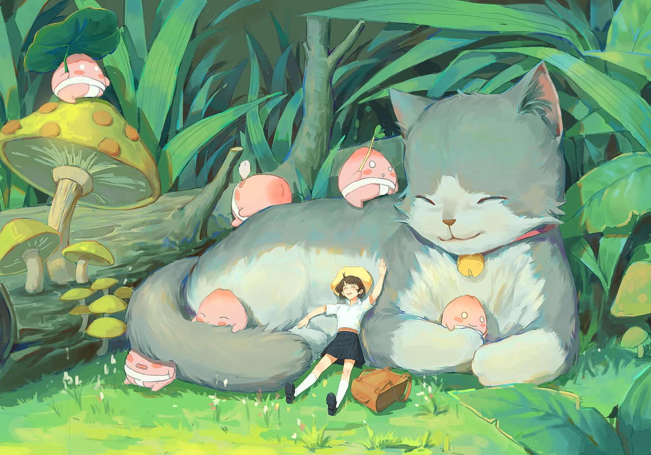 夏日（图ZMjU5Njc0NTQ0） - 商业插画 - 站酷设计师馒头老妖怪原创素材 - 站酷ZCOOL