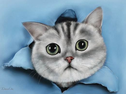 Diane 超写实数字绘画艺术品 #Diane cat