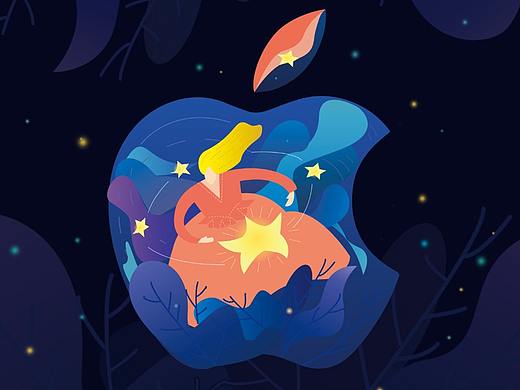 苹果logo动态插画