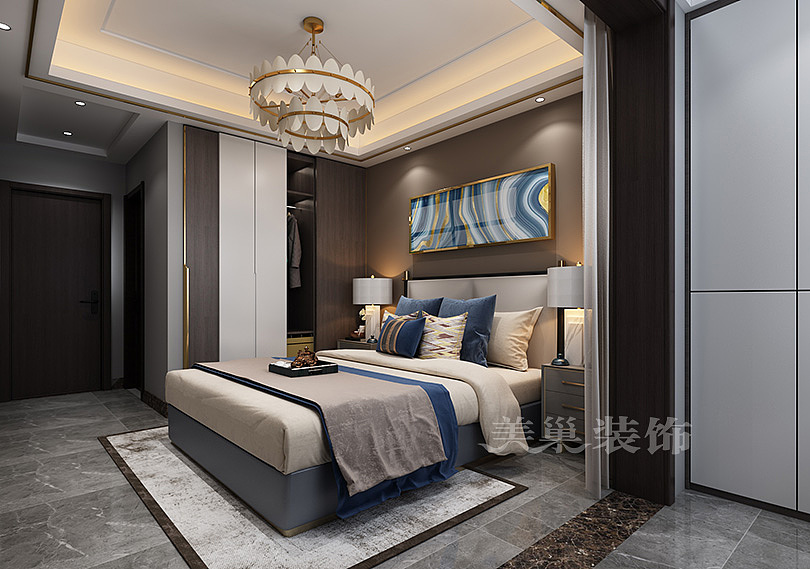 建业花园里四室两厅145平混搭风格装修案例欣赏---主卧