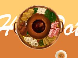 火锅插画