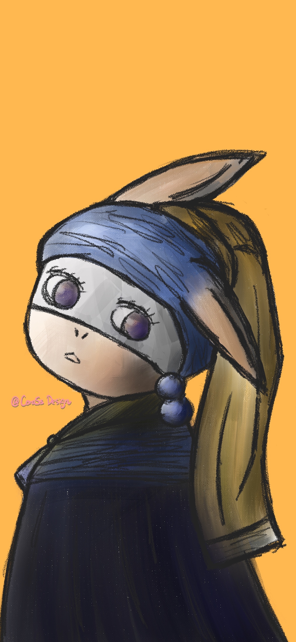 带珍珠耳环的少驴