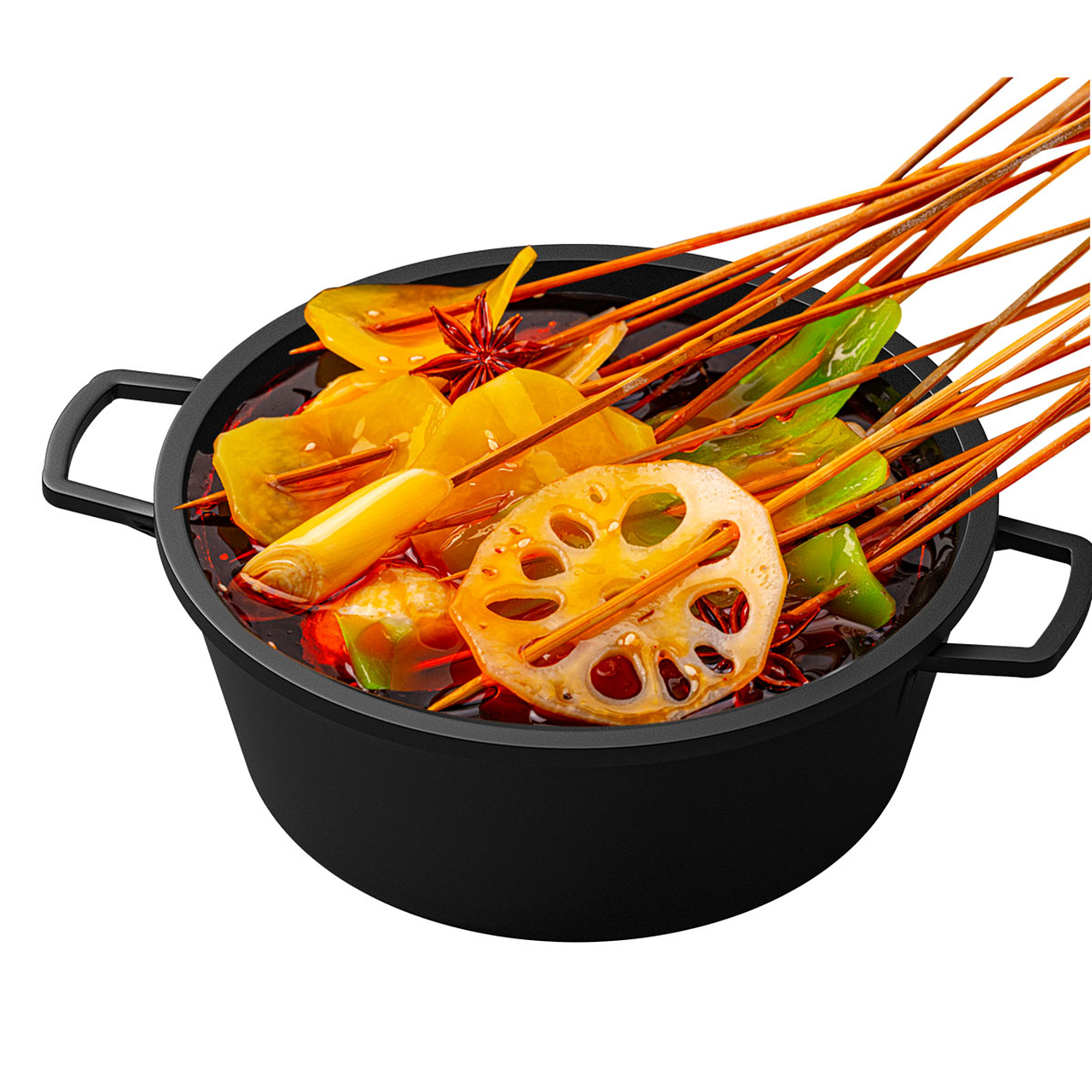 C味出道的自热火锅和米饭