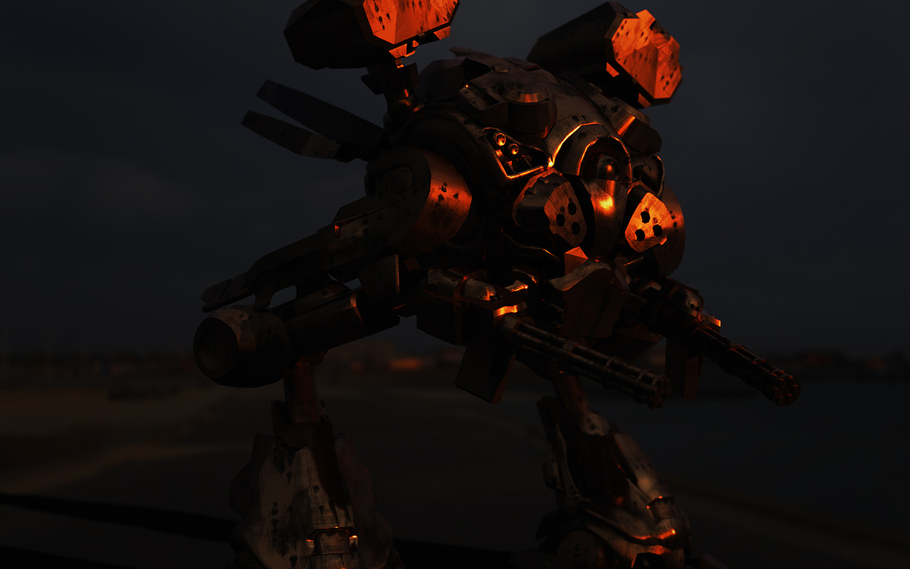 【C4D OC渲染器】机甲战士机器人污渍金属CG三维场景（图ZMjAyOTE0NDIw） - 机械/交通 - 站酷设计师sunskyr原创素材 - 站酷ZCOOL