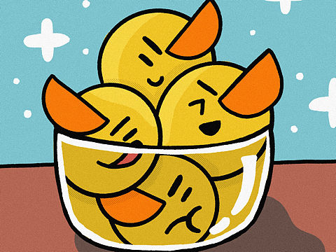 扁平风原创美食篇插画