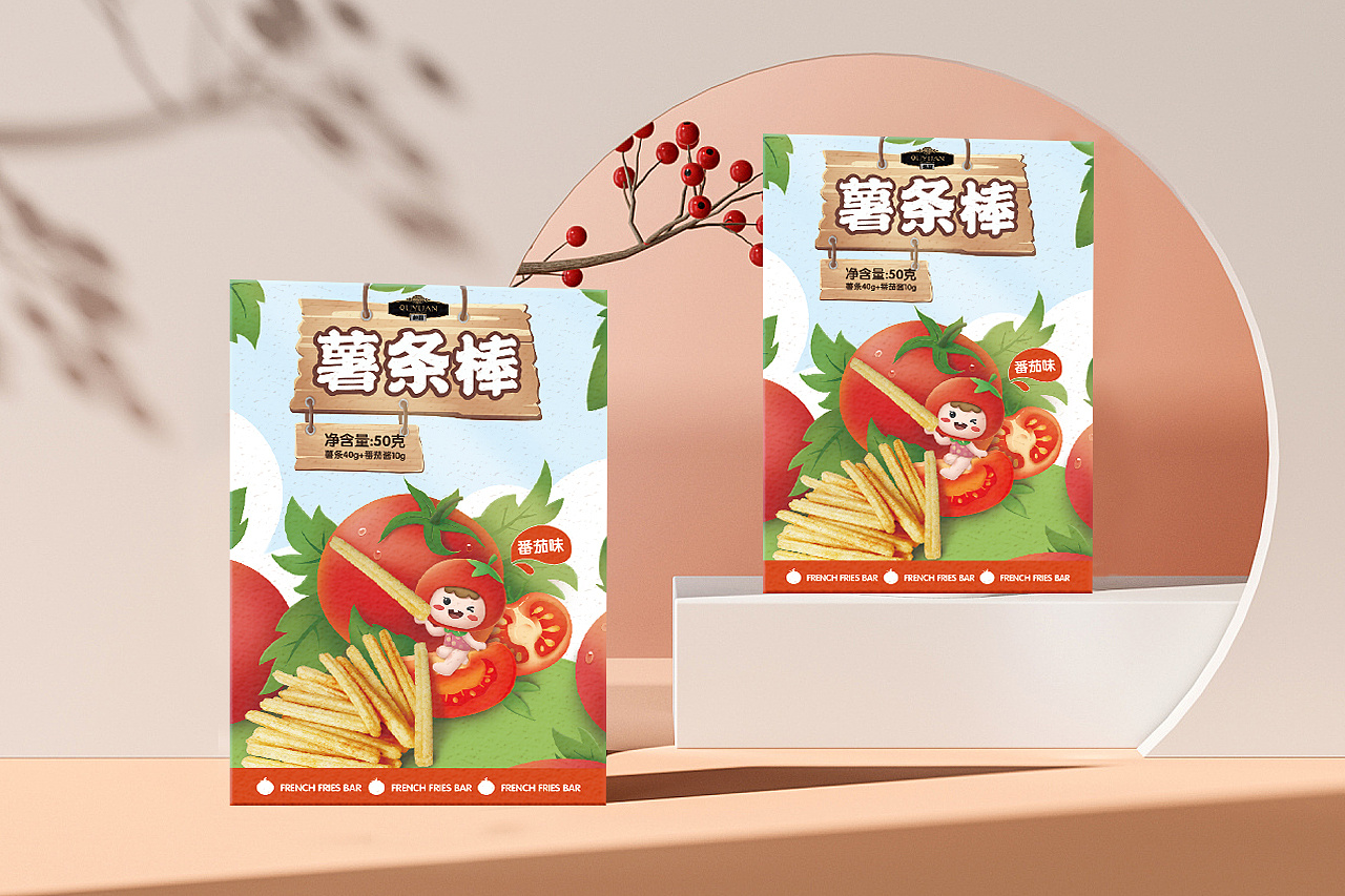 伊美森x趣园i薯条棒薯片膨化食品包装设计