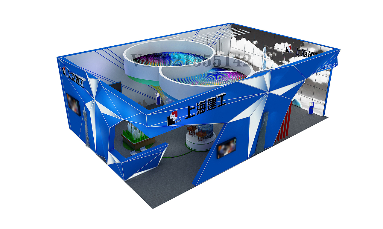 上海智能城市展丨建工技能大赛展台搭建（图ZMTYxMzQ3ODYw） - 展陈设计 - 站酷设计师展台设计原创素材 - 站酷ZCOOL
