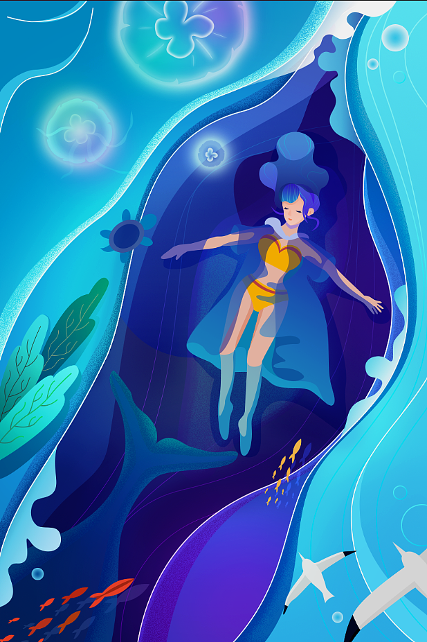 微渐变插画习作（图ZMTYzMjM3MDA4） - 创作习作 - 站酷设计师芹菜gigi原创素材 - 站酷ZCOOL