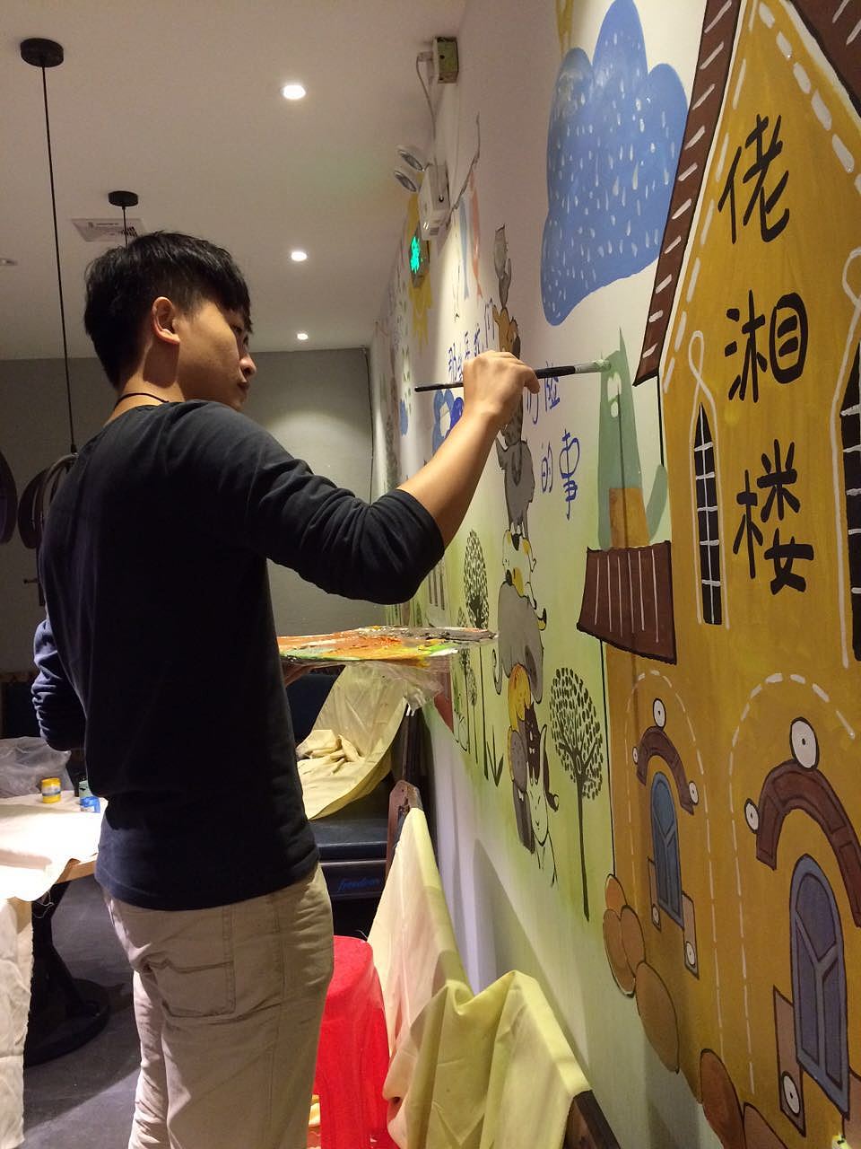 手绘墙绘餐饮墙绘 珠三角广州深圳墙绘案例