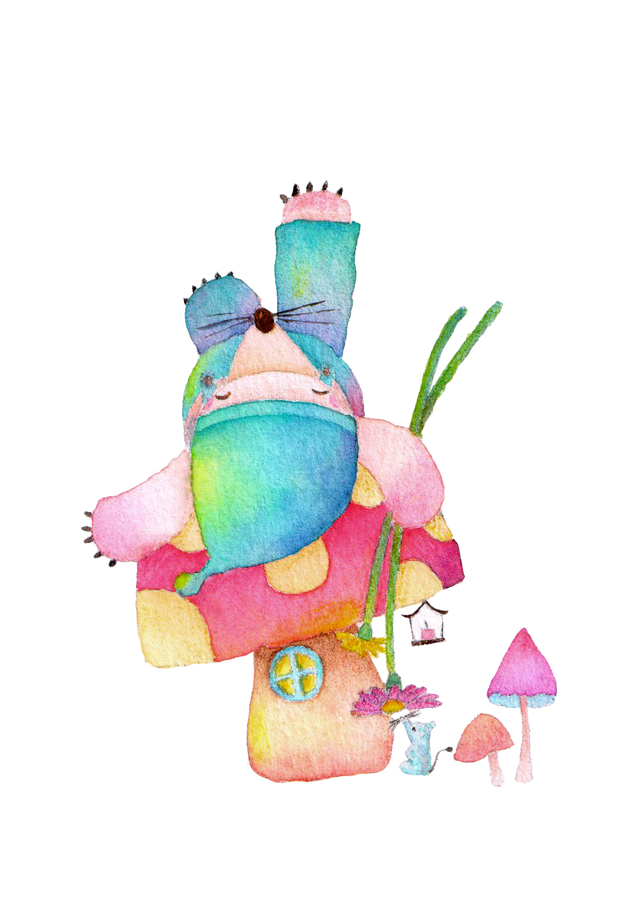 鼹鼠系列1——鼹鼠和花|插画|儿童插画|七茴谷 - 原创作品 - 站酷