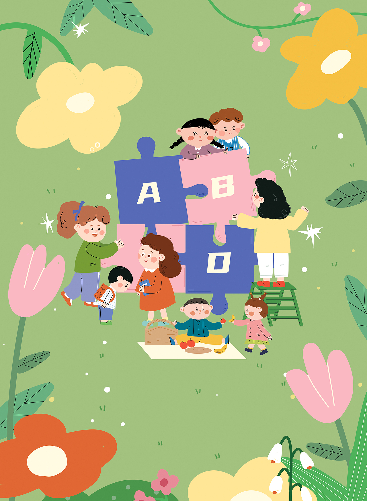 幼儿园一日生活（图ZMzc2MTg2MTc2） - 创作习作 - 站酷设计师Fitbear原创素材 - 站酷ZCOOL